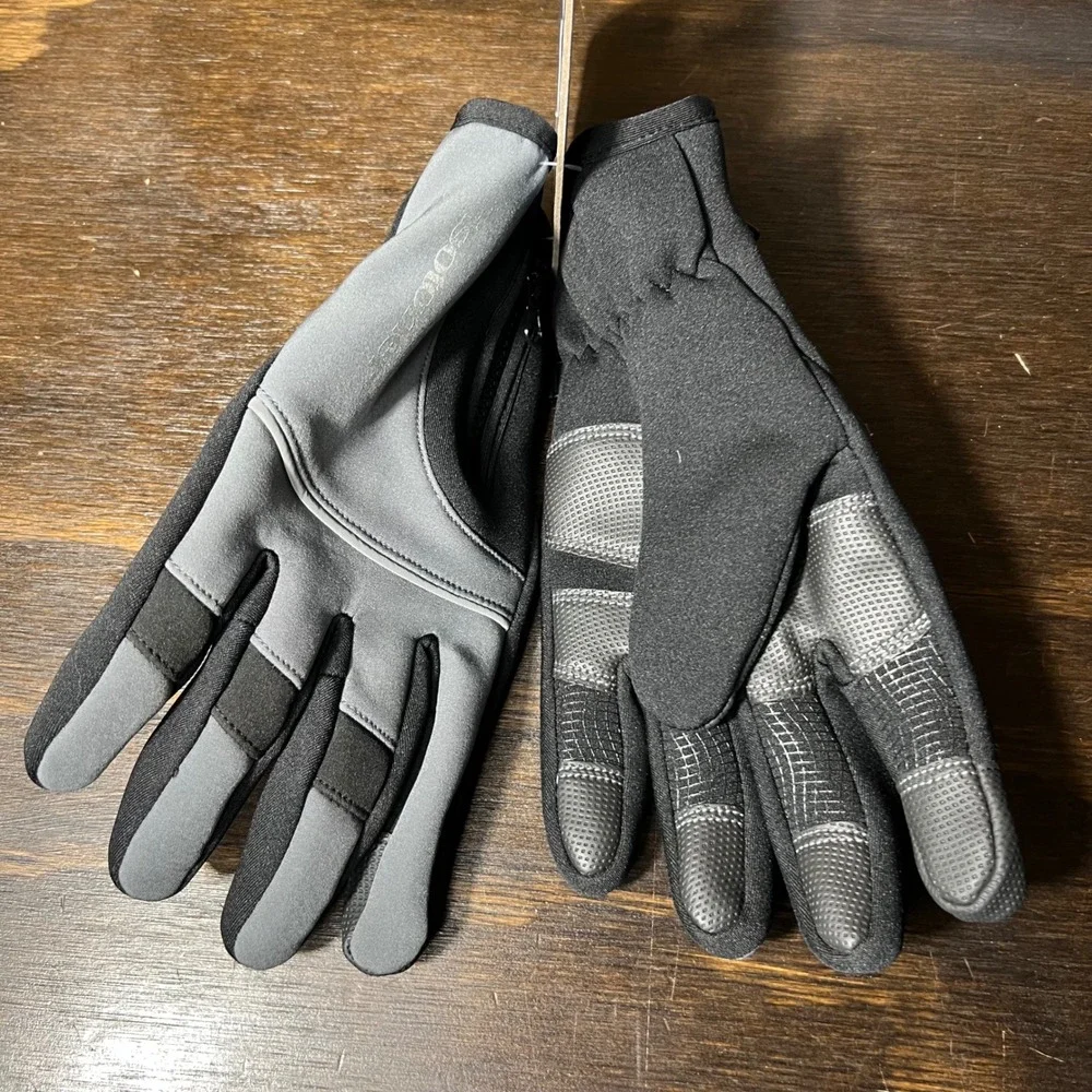 Isotoner Smart Dri Water‎ Repellent Gloves Zip Feature M Black Gray Womens